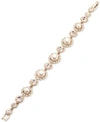 MARCHESA GOLD-TONE IMITATION PEARL & CRYSTAL LINK BRACELET