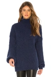 LOVERS & FRIENDS LOVERS + FRIENDS INDEPENDENT SWEATER IN NAVY.,LOVF-WK375