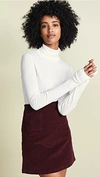 Splendid Long Sleeve Turtleneck Top In White