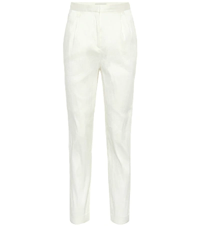 Mansur Gavriel Linen-blend Trousers In White