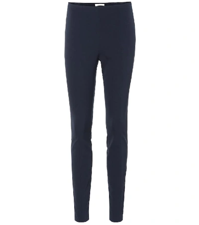 The Row Losso Wool-blend Skinny-leg Trousers In Dark Navy