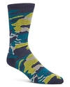 Cole Haan Camouflage-print Socks In Marine Blue