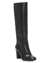 Vince Camuto Women's Sessily Round Toe Slouchy High-heel Boots - 100% Exclusive In Black Leather