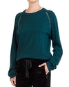 The Kooples Green Wool And Cashmere Sweater With Piercing Detail