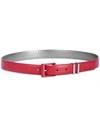 DKNY DOUBLE-KEEPER LEATHER BELT, CREATED FOR MACY'S