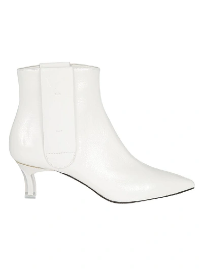 Casadei Plexi Blade Heel Ankle Boots In White
