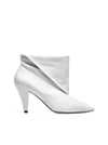 Givenchy Show Leather Folded Cone-heel Ankle Boots In Bianco