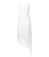 Givenchy Asymmetric Fringe Embellished Dress In White
