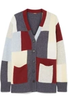 ADAM LIPPES PATCHWORK BRUSHED CASHMERE AND SILK-BLEND CARDIGAN