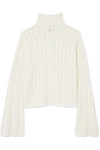 THEORY HORSESHOES CABLE-KNIT CASHMERE TURTLENECK SWEATER