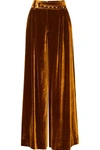 MARQUES' ALMEIDA BELTED VELVET WIDE-LEG PANTS