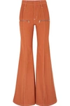 CHLOÉ ZIP-EMBELLISHED HIGH-RISE FLARED JEANS