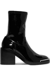 ALEXANDER WANG HAILEY METAL-TRIMMED PVC ANKLE BOOTS