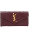 Saint Laurent Large Monogram Flap Wallet In Red