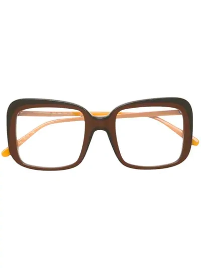 Marni Eyewear 方框太阳眼镜 - 棕色 In Brown