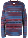SACAI striped embroidered sweatshirt