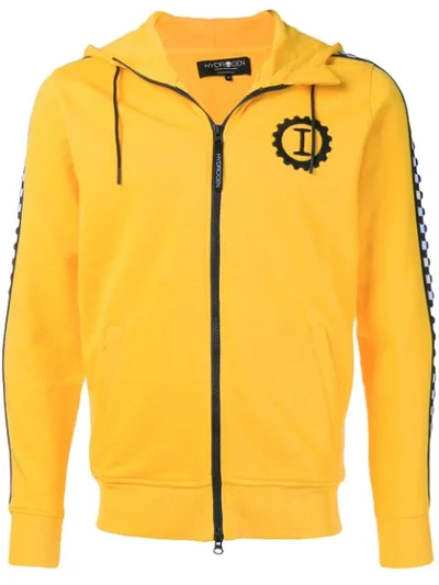 Hydrogen Contrast Logo Hooded Jacket - Yellow