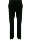 Gold Hawk Black Gathered Sides Cropped Trousers In Black