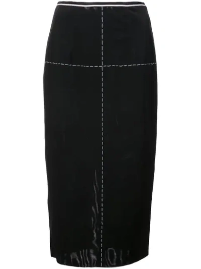 Vera Wang Stitching Detail Pencil Skirt - 黑色 In Black
