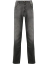 7 For All Mankind Tapered Stonewashed Jeans In Downieville Mid Grey