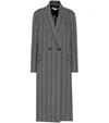 Stella Mccartney Oversized Herringbone Wool Coat In Grey