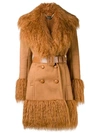 ELISABETTA FRANCHI ELISABETTA FRANCHI SHAGGY TRIMMED TRENCH COAT - NEUTRALS