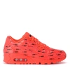 Nike Air Max 90 Premium Black And Red Leather Sneaker In Rosso
