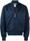 Alpha Industries Classic Zipped Bomber Jacket  In Blue