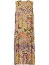 BURBERRY BURBERRY PAINTED PAILLETTE SLEEVELESS DRESS - YELLOW