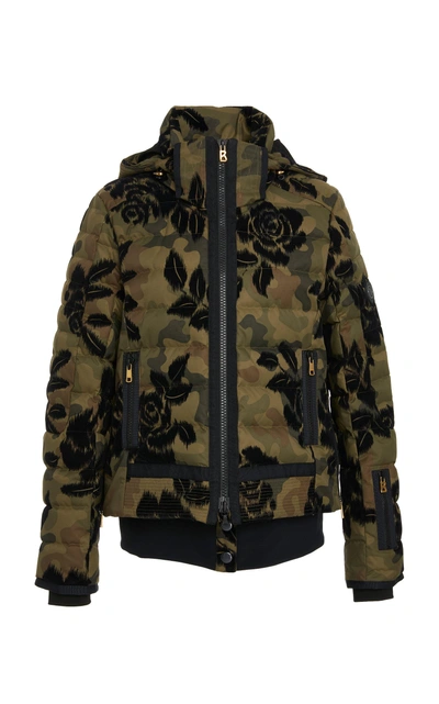 Bogner Muriel Camo & Floral-print Jacket W/ Removable Hood In Olive