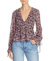 LOST AND WANDER LOST AND WANDER LOVESTONED FLORAL-PRINT TOP,WTB56227