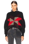 ISABEL MARANT ISABEL MARANT HANOI SWEATER IN ABSTRACT,BLACK,GRAY,RED.,ISAB-WK67