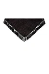 SAINT LAURENT SAINT LAURENT SUEDE & WOOL FRINGE TRIM SCARF IN BLACK