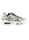 Nike Air Max 95 White Leather Sneaker With Black Print In Bianco/nero