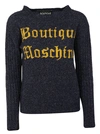 BOUTIQUE MOSCHINO LOGO KNIT SWEATER,10700621