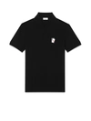 SAINT LAURENT PLAYING CARD POLO IN BLACK PIQUE' COTTON,10700085