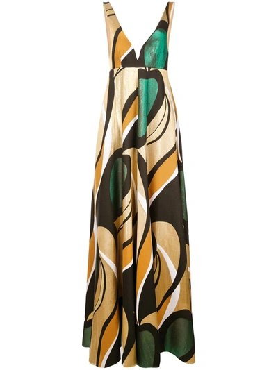 Rochas Printed Maxi Dress In Multicolour