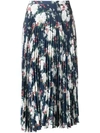 ACT N°1 ACT N°1 FLORAL PLEATED SKIRT - BLUE