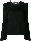 Comme Des Garçons Raw Hem Sweater In Black