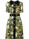 DOLCE & GABBANA DOLCE & GABBANA PEAR-PRINT MIDI DRESS - GREEN