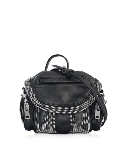 Alexander Wang Black Leather Micro Marti Zip Shoulder Bag