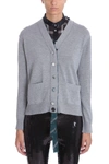 MARC JACOBS GREY WOOL JEWEL BUTTONS CARDIGAN,10701428
