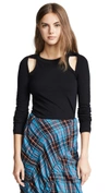 ALEXANDER WANG T Bodycon Twisted Shoulder Sweater