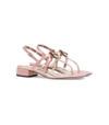 GUCCI Light Pink Bee Patent Leather Sandals,GUC38P24