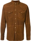 ELEVENTY ELEVENTY FITTED BUTTON SHIRT - BROWN