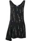 Prada Embellished Asymmetric Dress In Black