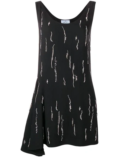 PRADA EMBELLISHED ASYMMETRIC DRESS