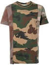 OFF-WHITE OFF-WHITE RECONSTRUCTED CAMOUFLAGE PRINT T-SHIRT - BROWN