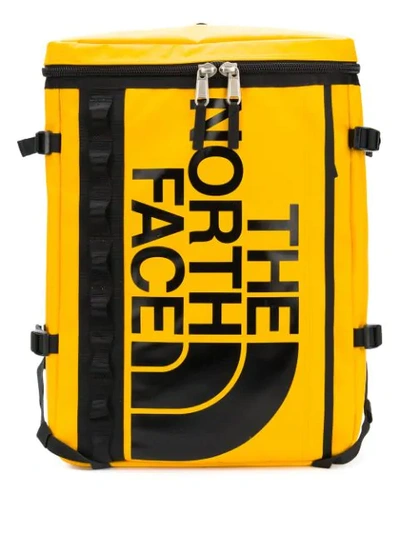 The North Face Printed Logo Backpack In Yellow