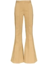 ROSIE ASSOULIN CORDUROY PLEATED FLARE TROUSERS